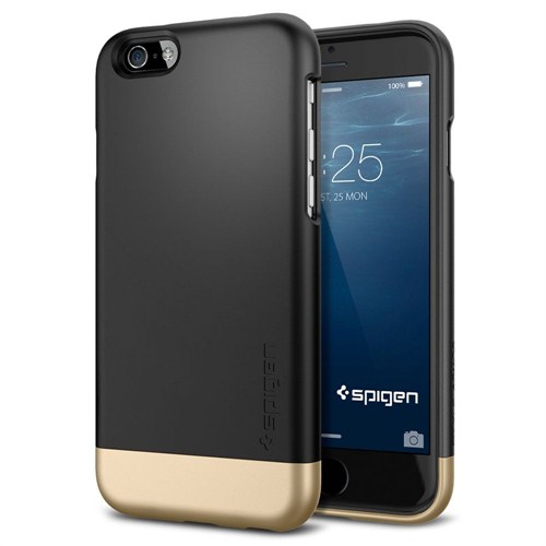 Spigen Sgp iPhone 6 (4.7") Style Armor Series Smooth Black Kılıf - SGP11047