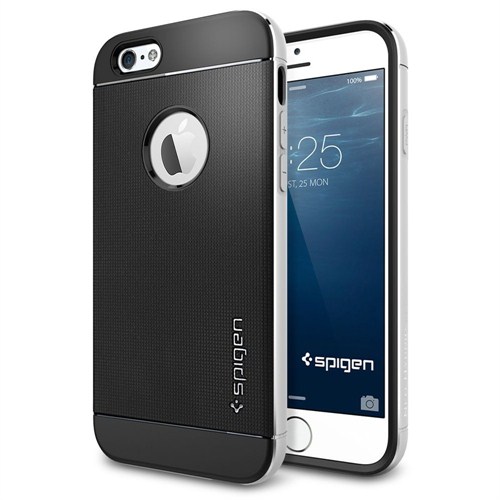 Spigen Sgp iPhone 6  Kılıf (4.7") Neo Hybrid Metal Series Satin Silver - SGP11037