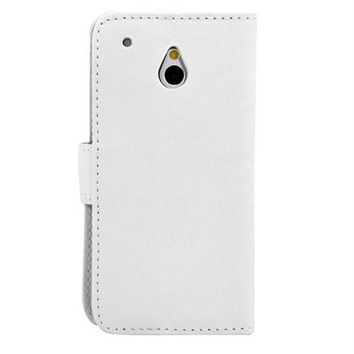 Microsonic HTC One Mini M4 Cüzdanlı Standlı Suni Deri Kılıf Beyaz - CS150-WLT-STN-HTC-ONE-M4-BYZ