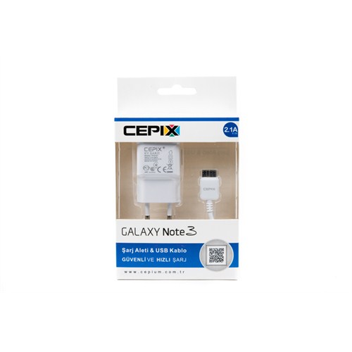 Cepix Galaxy S5/Note 3 - N9005/N9002/N9000 Şarj ve USB Kablo (2.1 Amper) - 11916