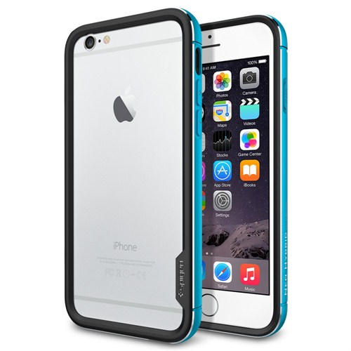 Spigen SGP iPhone 6 Kılıf (4.7") Neo Hybrid EX Metal Series Metal Blue - SGP11188