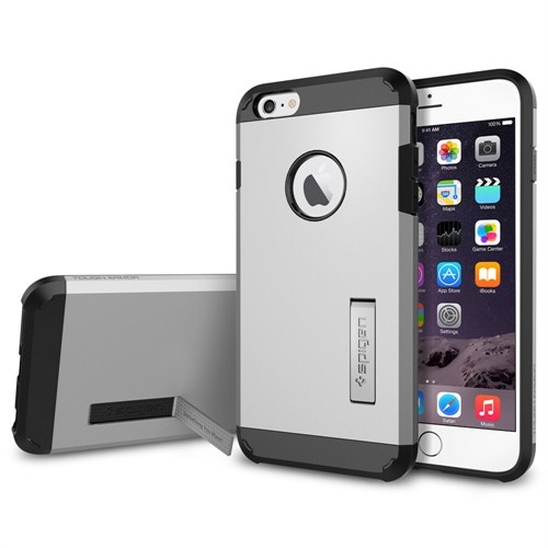 Spigen iPhone 6 Plus Kılıf (5.5") Tough Armor Series Satin Silver - SGP10917