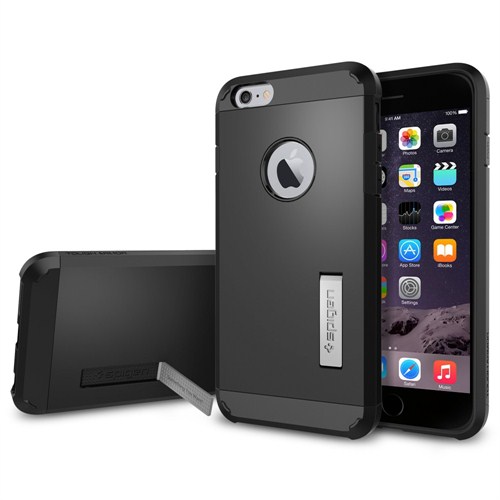 Spigen iPhone 6 Plus Kılıf (5.5”) Tough Armor Series Smooth Black (SF coated) - SGP10914