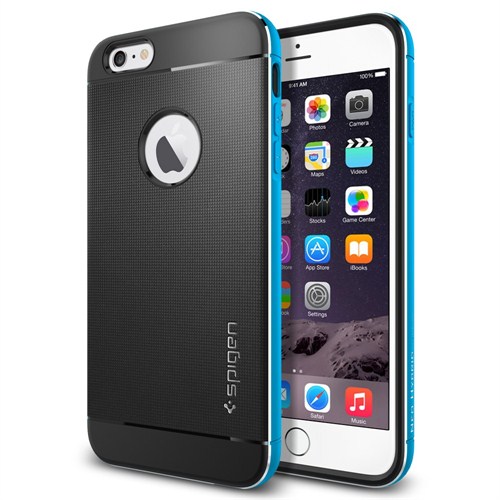 Spigen Sgp iPhone 6 Plus Kılıf (5.5") Case Neo Hybrid Metal Series Metal Blue - SGP11072