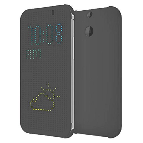 Microsonic HTC One E8 View Cover Dot Delux Kapaklı Kılıf Akıllı Modlu Gri-CS150-V-DLX-DOT-HTC-E8-GRI