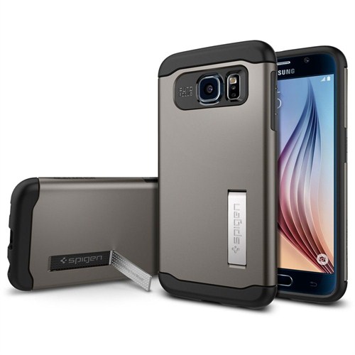 Spigen Samsung Galaxy S6 Kılıf Slim Armor - Gun Metal - SGP11330