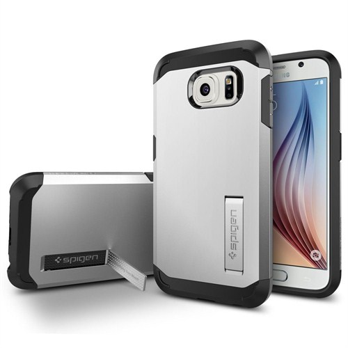 Spigen Samsung Galaxy S6 Kılıf Tough Armor - Satin Silver - SGP11339