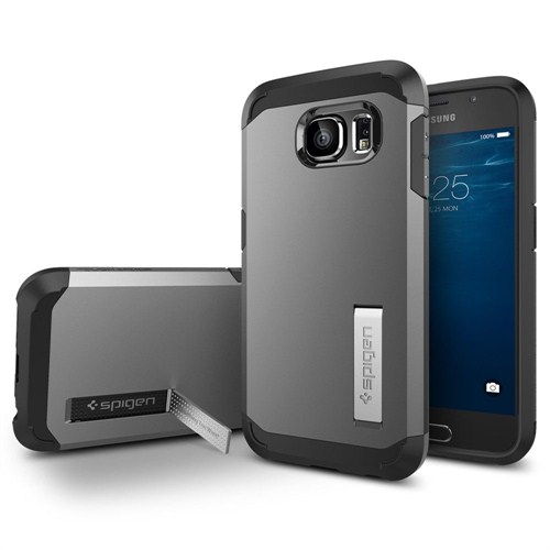 Spigen Samsung Galaxy S6 Kılıf Tough Armor - Gun Metal - SGP11337