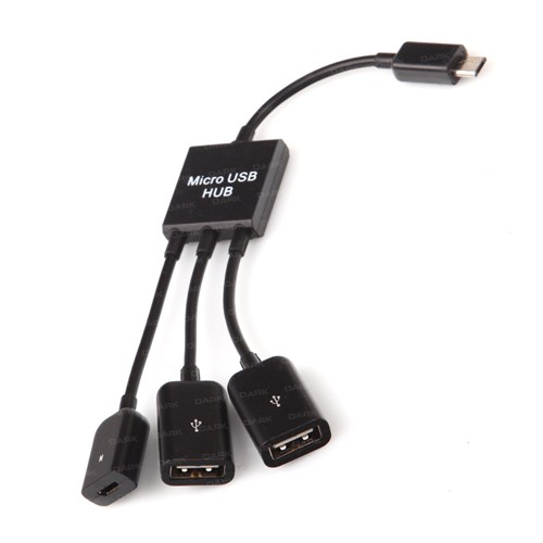 Dark Micro Usb Tablet ve Akıllı TElefon 2xUSB Dönüştürücü OTG Kablo (DK-AC-USB2MICRO2)