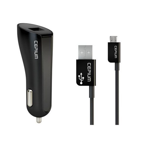 Cepium 2.1A Araç Şarjı ve Mikro USB Kablo-Siyah - CC-1453/2_S