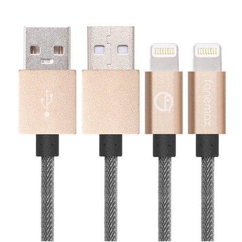 Fonemax Apple iPhone 5/5s/5c/6/6 Plus X-PRO MFI Lisanslı Lightning USB Kablo (Altın)