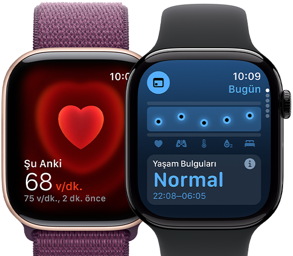 Apple Watch Series 10’da Yaşam Bulguları uygulamasında gece boyu kaydedilen yaşam bulgularındaki bir aykırı değer gösteriliyor