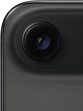 Uzay Siyahı iPhone Air’in arkadan dış görünümü, üst kısımda yuvarlatılmış köşeler, tek lensli Fusion kamera sistemi