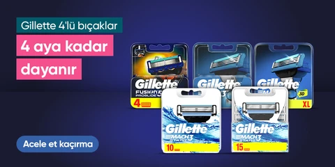 Gillette 4'lü bıçaklar 4 aya kadar dayanır