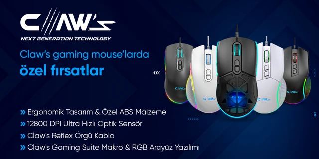 Claw’s gaming mouse’larda  özel fırsatlar