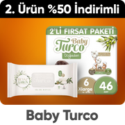 Baby Turco Islak Mendil ve Bebek Bezlerinde 2.Ürüne Sepette %50 İndirim