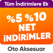 Oto Aksesuar Ürünlerinde Tüm İndirimlere Ek Sepette %5 %10  Net İndirim