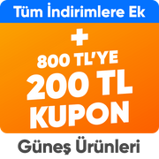 tüm İndirimlere Ek 800 TL ve üzerine 200 TL kupon İndirimi