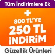 Tüm İndirimlere Ek 250 TL Anında İndirim