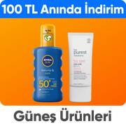 Güneş Ürünlerinde Tüm İndirimlere Ek 100 TL Anında İndirim*