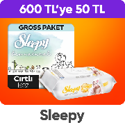 Bebek bezi ve ıslak mendillerde  600 TL'ye sepette 50 TL indirim