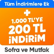 Sofra ve Mutfak Ürünlerinde 1.000 TL'ye 200 TL İndirim