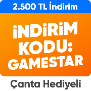 GAMESTAR koduyla  sepettte 2.500 TL indirime ek  laptop çantası hediye