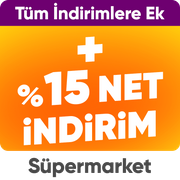 Süpermarket ürünlerinde sepette %15 net indirim