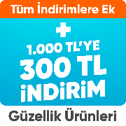 Güzellik ürünlerinde tüm indirimlere ek "1000 TL'ye 300 TL indirim