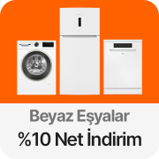 Beyaz Eşyalarda Sepette %10 Net İndirim