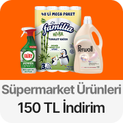 Süpermarket Ürünleri  %15+150 TL İndirim