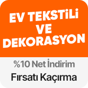 Ev tekstili ve dekorasyonda sepette 10 indirim