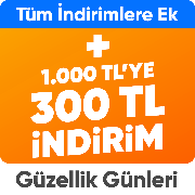 Sağlık&Güzellik ürünlerinde Tüm indirimlere ek 1000 TL'ye 300 TL anında indirim