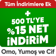 Omo, Yumoş, Cif, Domestos ve Rinso Markalı Ürünlerinde Premium Özel  500 TL ve Üzerine %15 İndirim