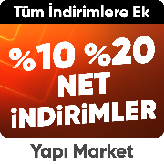  Yapı Market Ürünlerinde Sepette %10 -%15- %20 Net İndirim