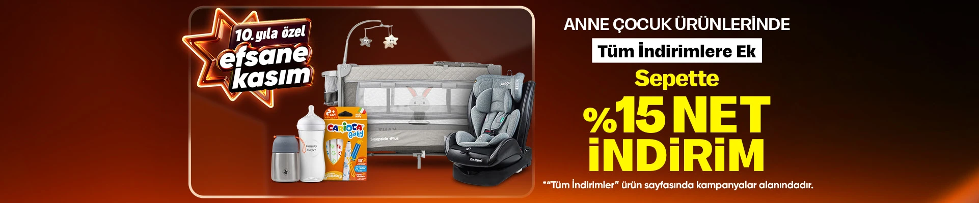 Anne çocuk %15 net indirim