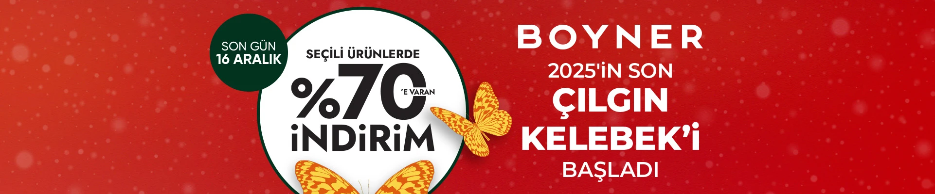 Boyner Seçili Ürünlerde %70'e varan indirim
