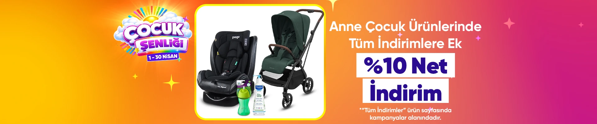 Anne Çocuk Ürünlerinde Tüm İndirimlere Ek %15 Net İndirim