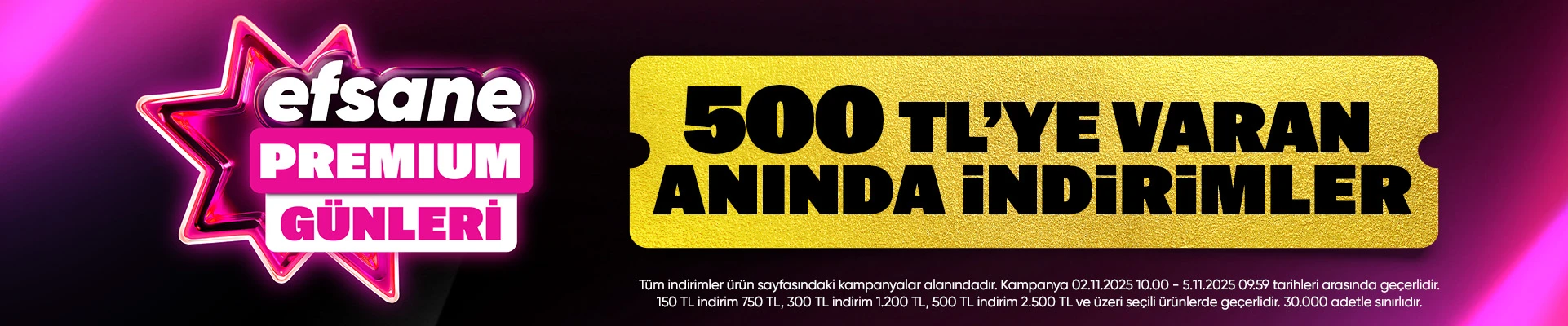 Premium kupon günleri 500 TL'ye varan indirimler