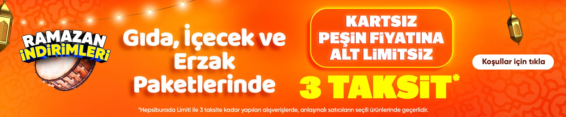 gıda ve içecek ürünlerinde 3 taksit