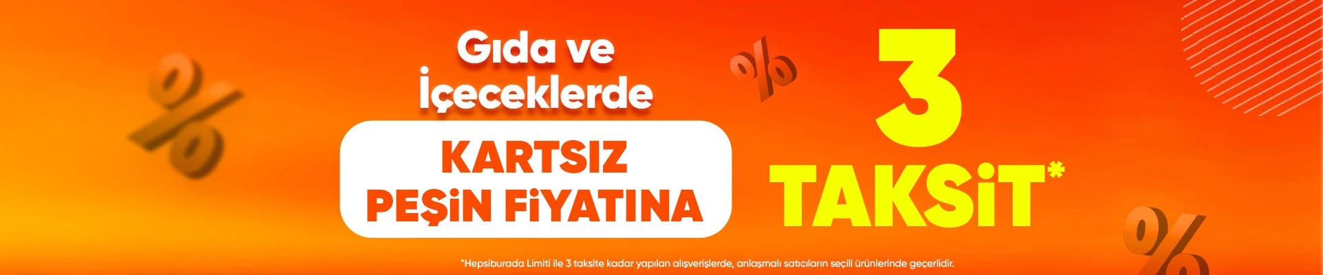 gıda ve içecek ürünlerinde 3 taksit