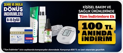 Kişisel Bakım ve Sağlık Ürünlerinde  Tüm İndirimlere Ek  100 TL İndirim