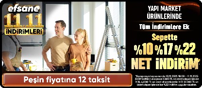  Yapı Market Ürünlerinde Sepette %10 -%15- %20 Net İndirim