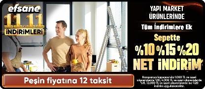  Yapı Market Ürünlerinde Sepette %10 -%15- %20 Net İndirim