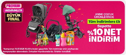 anne çok 10% net indirim