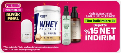 Büyük Final Kişisel Bakım&Sağlık %15 Net indirim