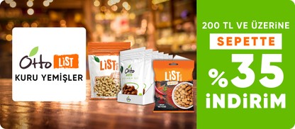 OttoList Kuruyemişlerinde 200 TL Üzerine Sepette %35 İndirim!