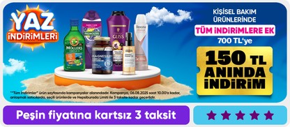 Sağlık&Güzellik ürünlerinde Tüm indirimlere ek 700 TL'ye 150 TL anında indirim