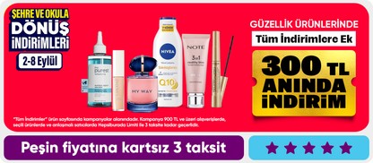 tüm indirimlere ek "900 TL'ye 300 TL indirim