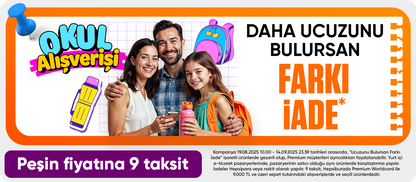 Daha ucuzunu bulursan farkı iade  Peşin fiyatına 9 taksit